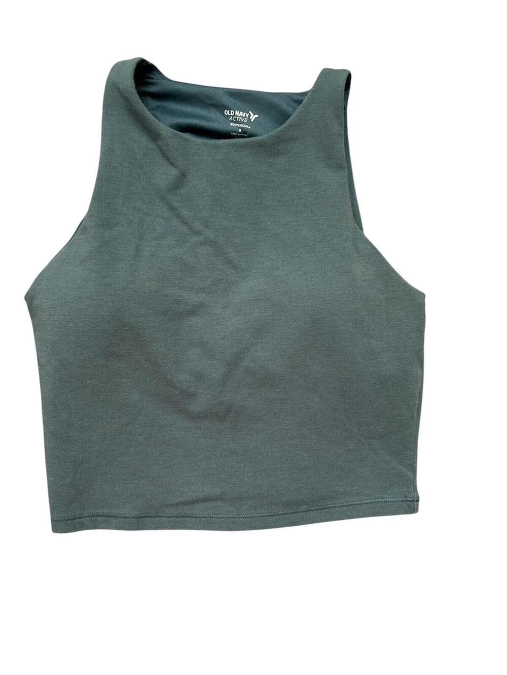 Old Navy Crop Top Sports Bra Sz S PowerChill Lot Of 3 Green Brown Purple Gym - Picture 9 of 9